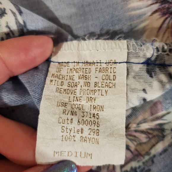 Vtg 90s Hilo Hattie Hawaiian Original Floral Button Sleeveless Top Womens Size M - Picture 7 of 9